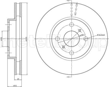 Metelli 23-1056C - Спирачен диск vvparts.bg