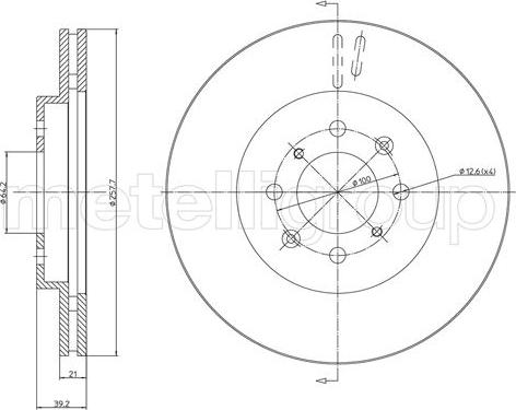 Metelli 23-1050C - Спирачен диск vvparts.bg