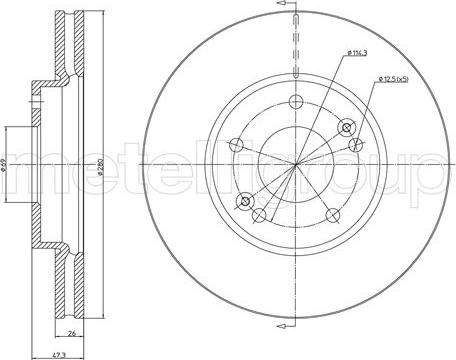 Metelli 23-1053C - Спирачен диск vvparts.bg