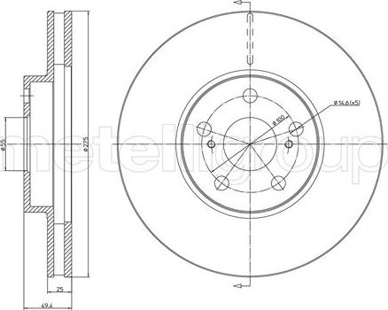 Metelli 23-1057C - Спирачен диск vvparts.bg