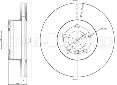 Metelli 23-1068C - Спирачен диск vvparts.bg