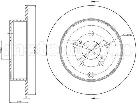 Metelli 23-1063C - Спирачен диск vvparts.bg