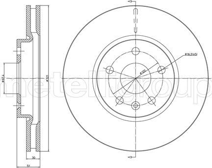 Metelli 23-1005C - Спирачен диск vvparts.bg