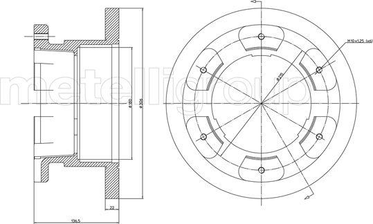 Metelli 23-1000 - Спирачен диск vvparts.bg