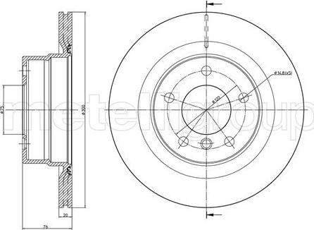 Metelli 23-1014C - Спирачен диск vvparts.bg