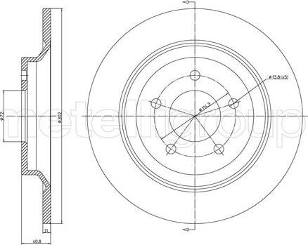 Metelli 23-1081C - Спирачен диск vvparts.bg