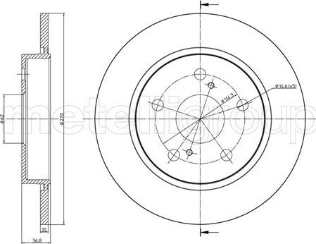 Metelli 23-1022C - Спирачен диск vvparts.bg