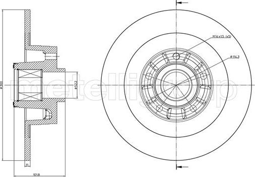 Metelli 23-1168 - Спирачен диск vvparts.bg