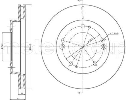 Metelli 23-1101C - Спирачен диск vvparts.bg