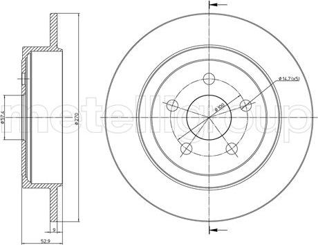 Metelli 23-1107C - Спирачен диск vvparts.bg