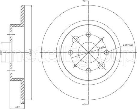 Metelli 23-1119C - Спирачен диск vvparts.bg