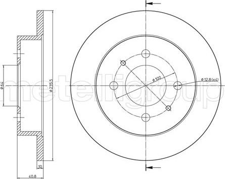 Metelli 23-1114C - Спирачен диск vvparts.bg