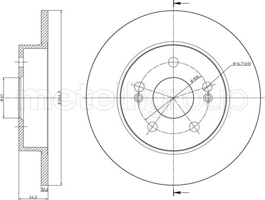 Metelli 23-1139C - Спирачен диск vvparts.bg