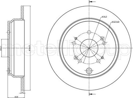 Metelli 23-1135C - Спирачен диск vvparts.bg