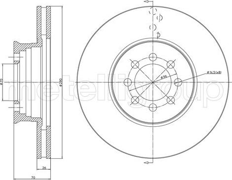 Metelli 23-1131C - Спирачен диск vvparts.bg