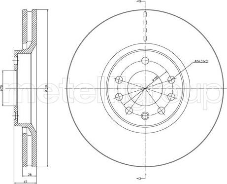 Metelli 23-1353C - Спирачен диск vvparts.bg