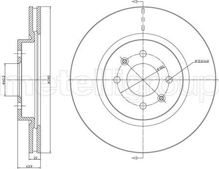 Metelli 23-1365C - Спирачен диск vvparts.bg