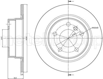 Metelli 23-1366C - Спирачен диск vvparts.bg