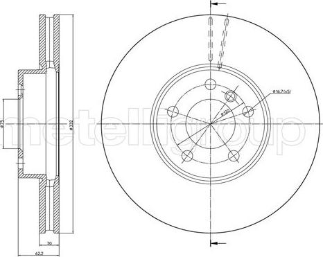 Metelli 23-1300C - Спирачен диск vvparts.bg