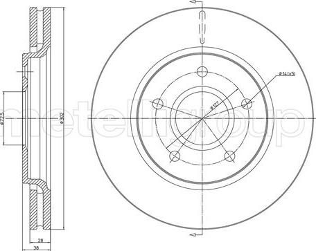 Metelli 23-1381C - Спирачен диск vvparts.bg