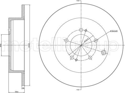 Metelli 23-1332C - Спирачен диск vvparts.bg