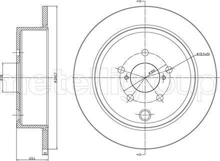 Metelli 23-1337C - Спирачен диск vvparts.bg