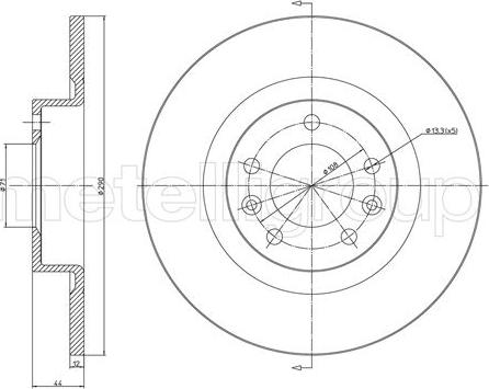 Metelli 23-1296C - Спирачен диск vvparts.bg