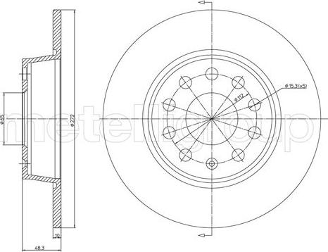 Metelli 23-1248C - Спирачен диск vvparts.bg