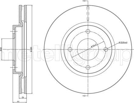 Metelli 23-1259C - Спирачен диск vvparts.bg