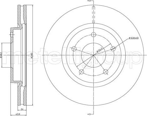 Metelli 23-1252C - Спирачен диск vvparts.bg