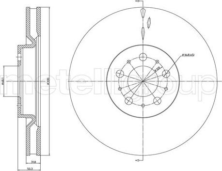 Metelli 23-1221C - Спирачен диск vvparts.bg