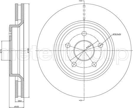 Metelli 23-1278C - Спирачен диск vvparts.bg