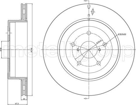 Metelli 23-1749C - Спирачен диск vvparts.bg