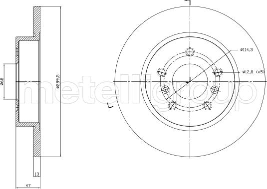 Metelli 23-1763C - Спирачен диск vvparts.bg