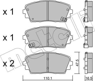 Metelli 22-0941-0 - Комплект спирачно феродо, дискови спирачки vvparts.bg