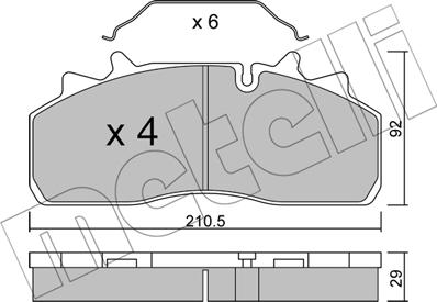 Metelli 22-0932-0 - Комплект спирачно феродо, дискови спирачки vvparts.bg