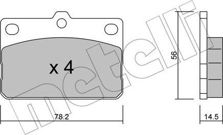 Metelli 22-0440-0 - Комплект спирачно феродо, дискови спирачки vvparts.bg