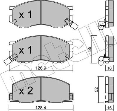 Metelli 22-0455-0 - Комплект спирачно феродо, дискови спирачки vvparts.bg