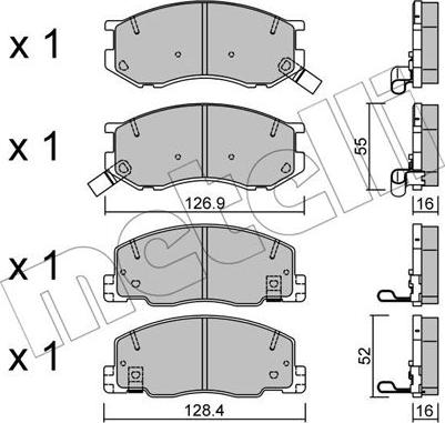 Metelli 22-0456-0 - Комплект спирачно феродо, дискови спирачки vvparts.bg