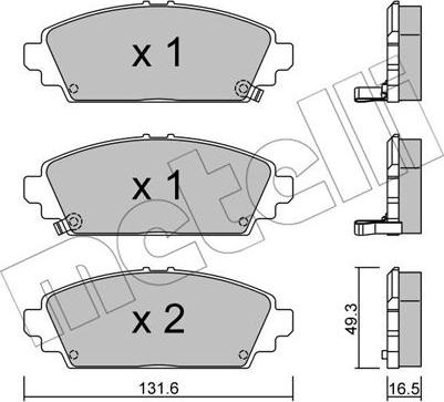 Metelli 22-0463-0 - Комплект спирачно феродо, дискови спирачки vvparts.bg