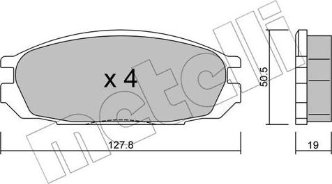 Metelli 22-0409-0 - Комплект спирачно феродо, дискови спирачки vvparts.bg