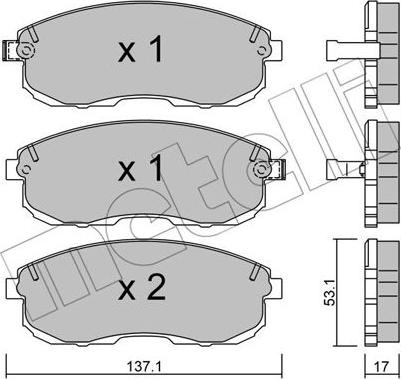 Metelli 22-0404-0 - Комплект спирачно феродо, дискови спирачки vvparts.bg