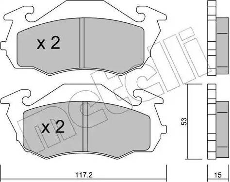 Metelli 22-0412-0 - Комплект спирачно феродо, дискови спирачки vvparts.bg