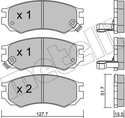 Metelli 22-0488-0 - Комплект спирачно феродо, дискови спирачки vvparts.bg