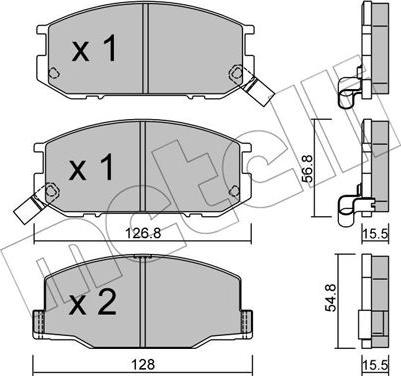 Metelli 22-0425-0 - Комплект спирачно феродо, дискови спирачки vvparts.bg