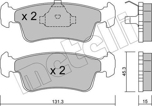 Metelli 22-0420-0 - Комплект спирачно феродо, дискови спирачки vvparts.bg