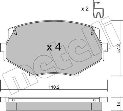 Metelli 22-0472-0 - Комплект спирачно феродо, дискови спирачки vvparts.bg