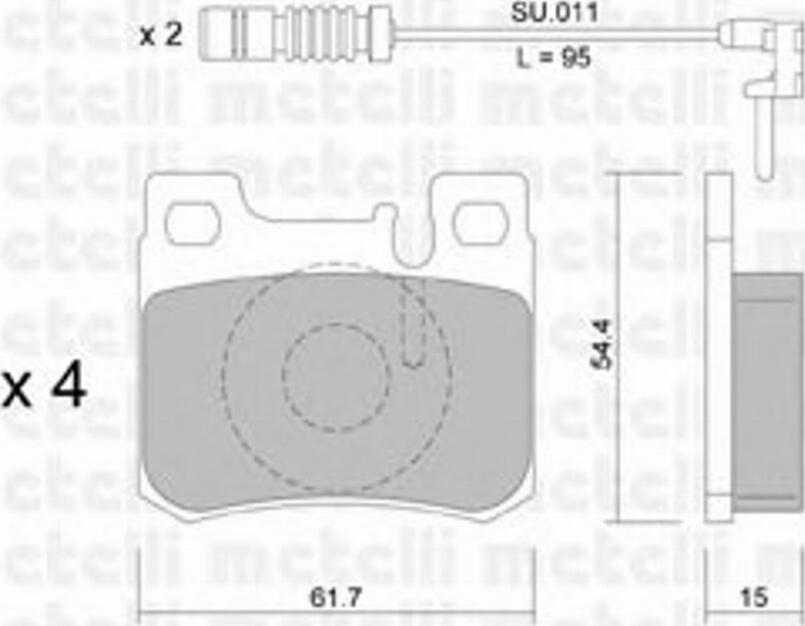 Metelli 22-0566-0K - Комплект спирачно феродо, дискови спирачки vvparts.bg