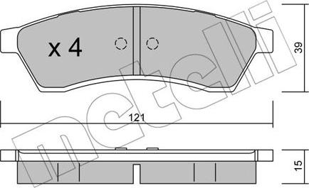 Metelli 22-0510-0 - Комплект спирачно феродо, дискови спирачки vvparts.bg