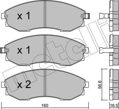 Metelli 22-0517-0 - Комплект спирачно феродо, дискови спирачки vvparts.bg